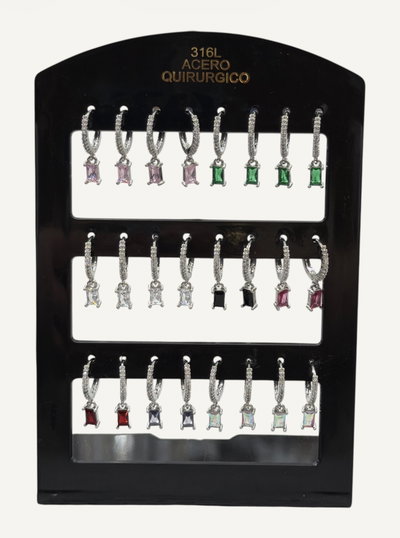 Aros con piedra colgante