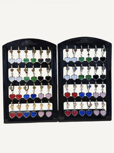 Aros con colgante de corazón 