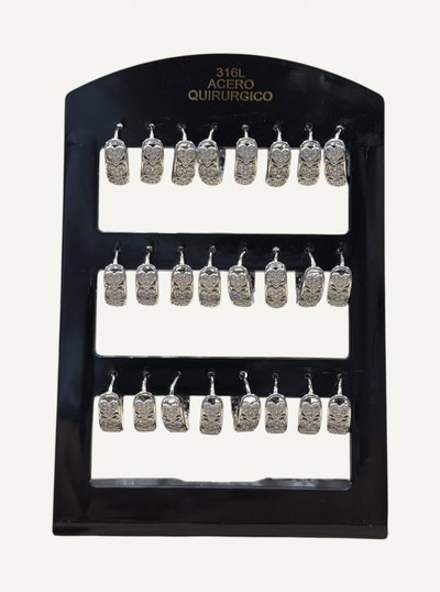 Aros de corazón con strass