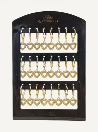 Aros con colgante de corazón 