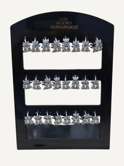 Aros de hojas con strass