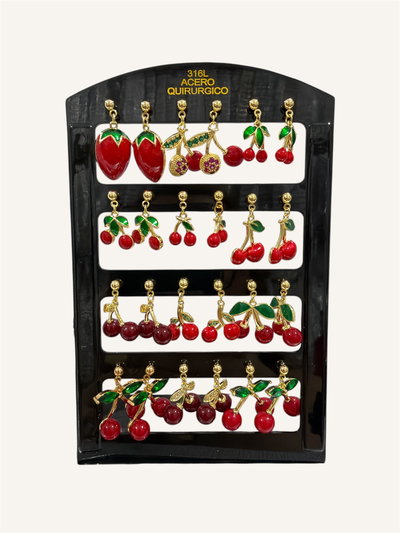 Aros de cereza x 12 pares