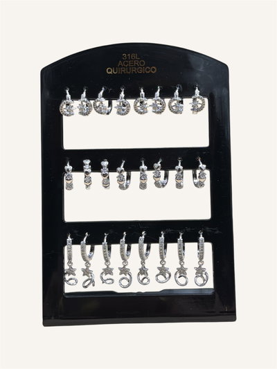 Aros con strass x blíster 