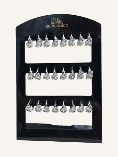 Aros con piedra x blíster 