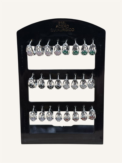 Aros con strass x blister 