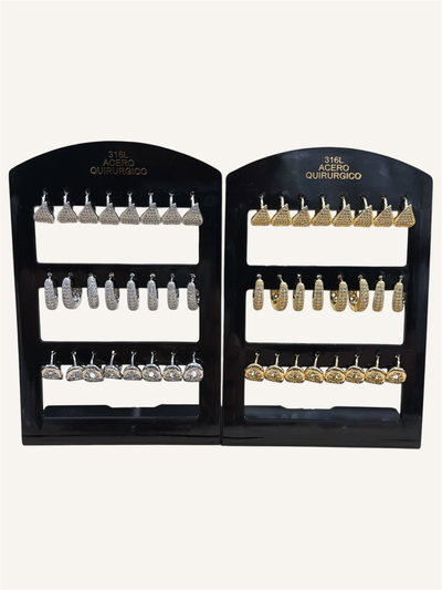 Aros con strass x blíster 