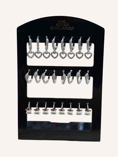 Aros con strass x blíster 