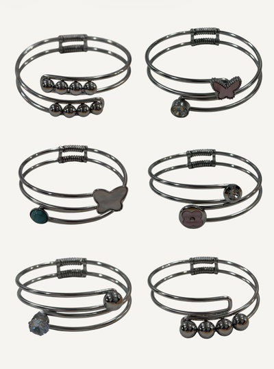 Esclava doble plateada