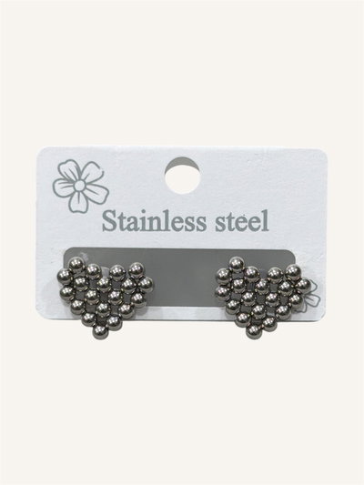 Aros corazón de pelotitas