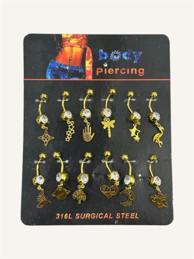 Piercing ombligo con colgante 