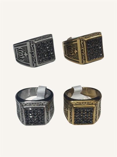 Anillos macizos con brillo x caja 040