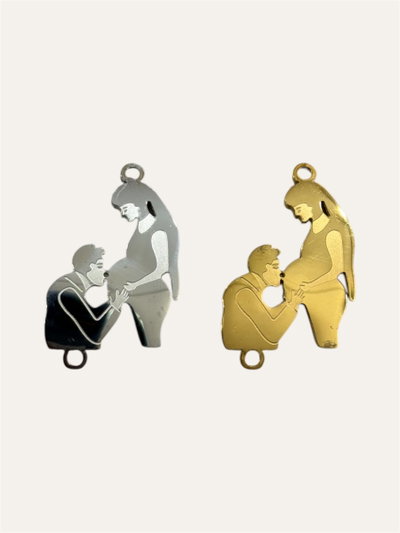 Dije para pulsera - Pareja embarazada