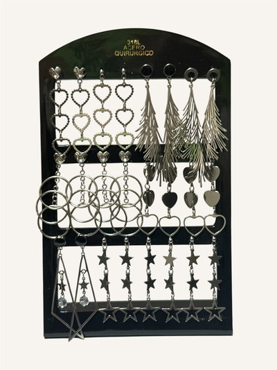 Aros blíster, 12 pares. Surtidos 