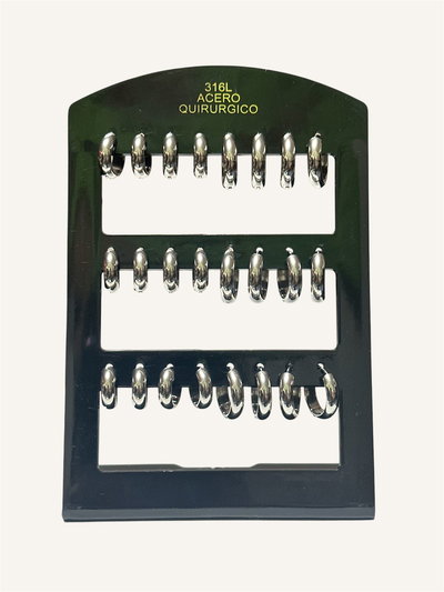 Aros blíster, 12 pares. Circulares 