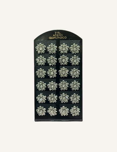 Aros blíster, 12 pares. Flores 