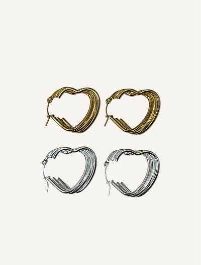 Aros tira 12 pares. Corazón 