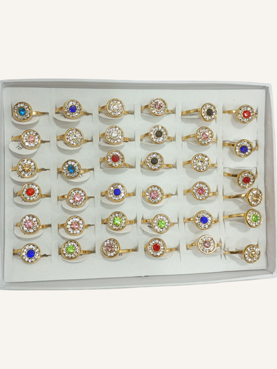 Anillo piedras de colores 