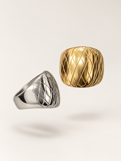 Anillos chunky - Trama diamante 00425/00426