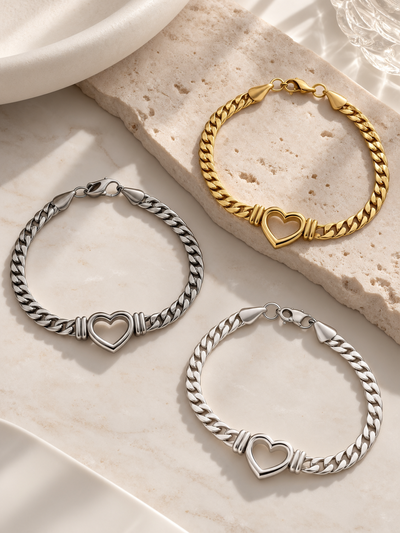 Pulsera con corazón 1.4mm 19cm 109472/109473/109474