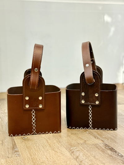 Canasta Matera CUERO 100%