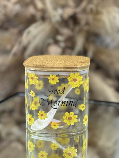 Azucarera vidrio flores