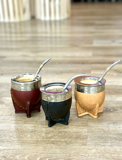 Mate IMPERIAL calabaza (alpaca y cuero)