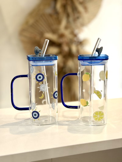 Vaso de vidrio estampado