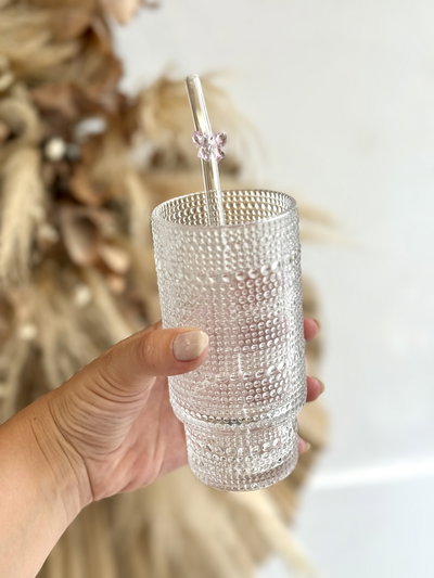 Vaso de vidrio relieve