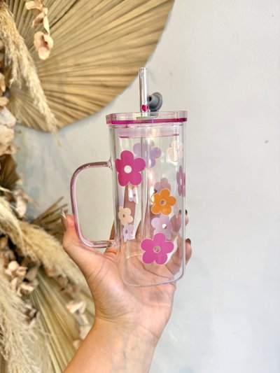 Vaso de vidrio estampado