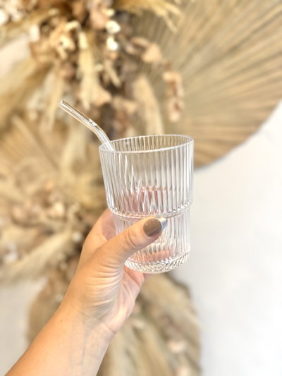 Vaso de vidrio relieve 