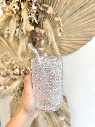 Vaso de vidrio relieve 