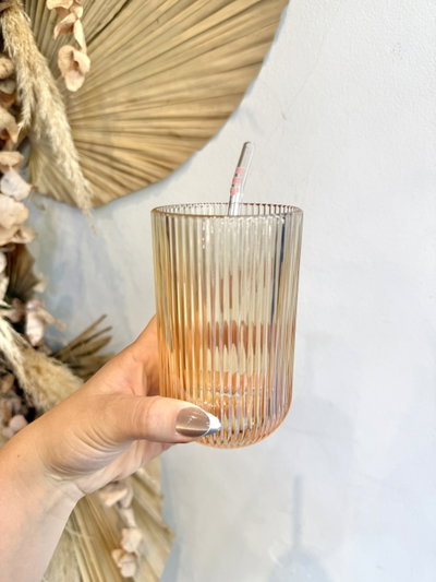 Vaso de vidrio relieve 