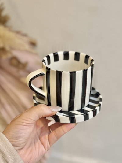 Taza rayas + platito