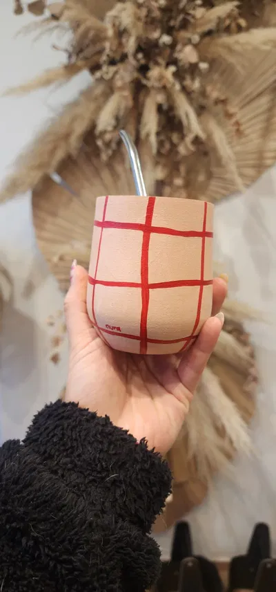 Mate madera cuadrillé OUTLET