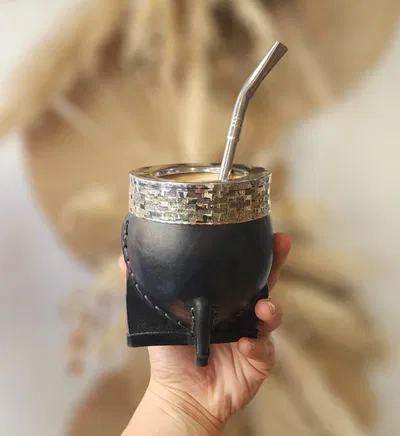 Mate IMPERIAL calabaza (alpaca y cuero)