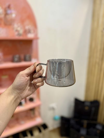 Taza doble vidrio gris OUTLET