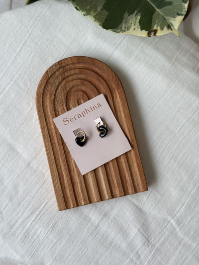 Argollas corazón negro 