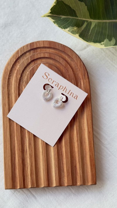 Aritos stras plateados 