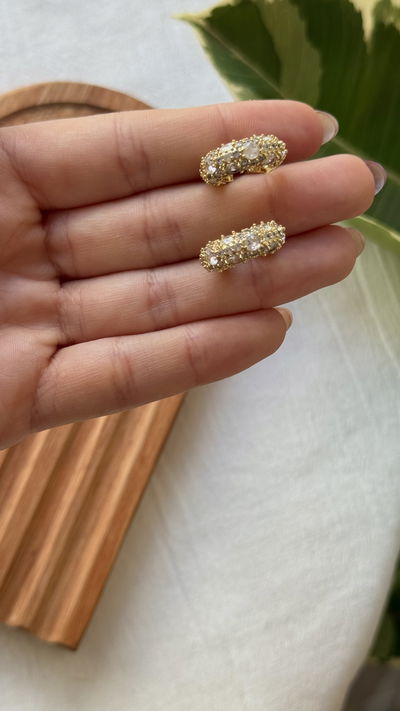 Semi argollas doradas stras 