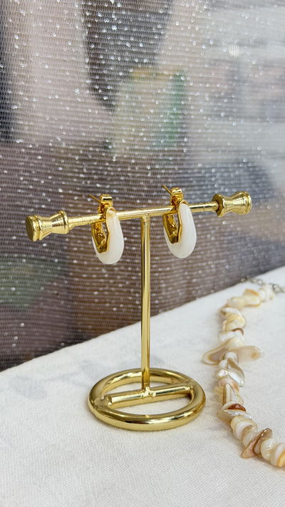 Semi argollas nácar 