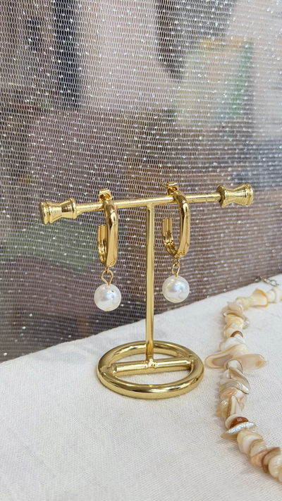 Semi argollas perlas 