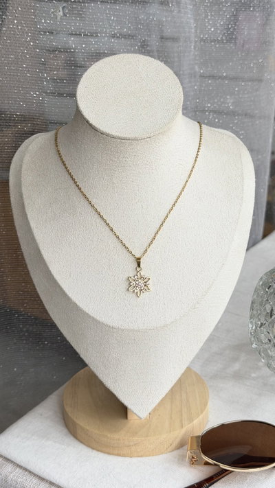Collar flor strass