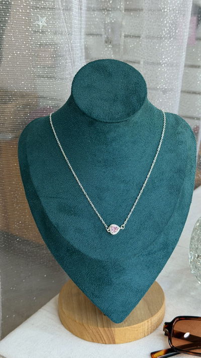 Collar corazón rosa 