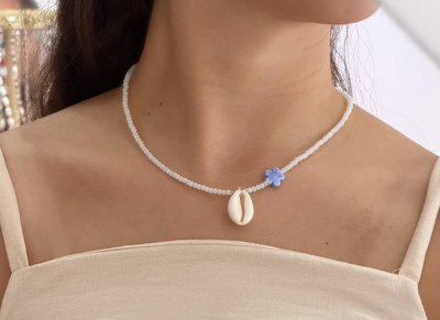 Collar caracola flor 