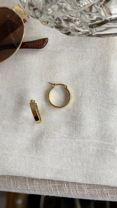 Argollas semi anchas mini 