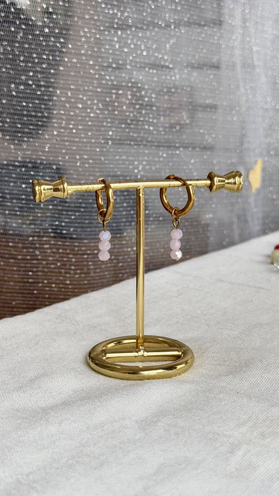 Argollas cristal rosa 