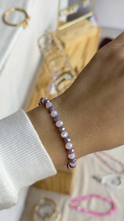 Pulsera lila y rose 