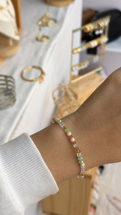 Pulsera verde y naranja 