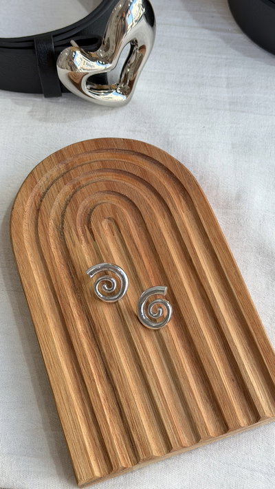 Aros espiral plateados 