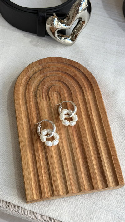 Argollas perlas blancas 